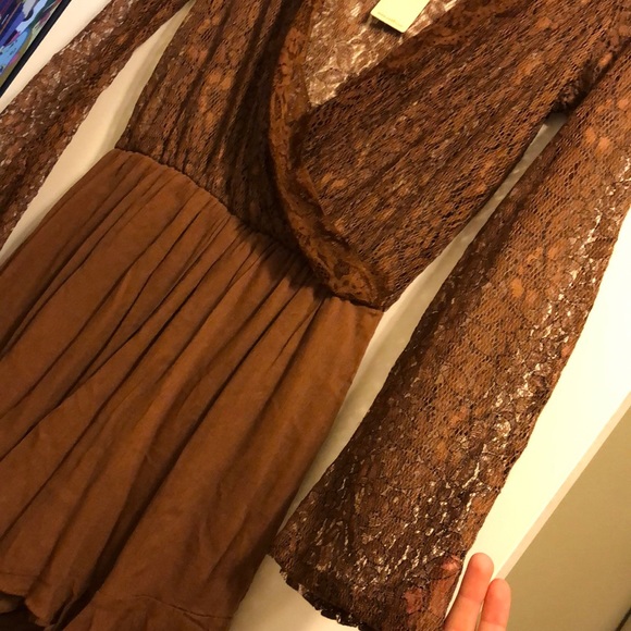 NWT Lace Brown Romper - Picture 4 of 5